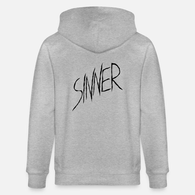 Sinner Text Design - Stanley/Stella Unisex Bio-Kapuzenjacke CULTIVATOR  - Grau meliert