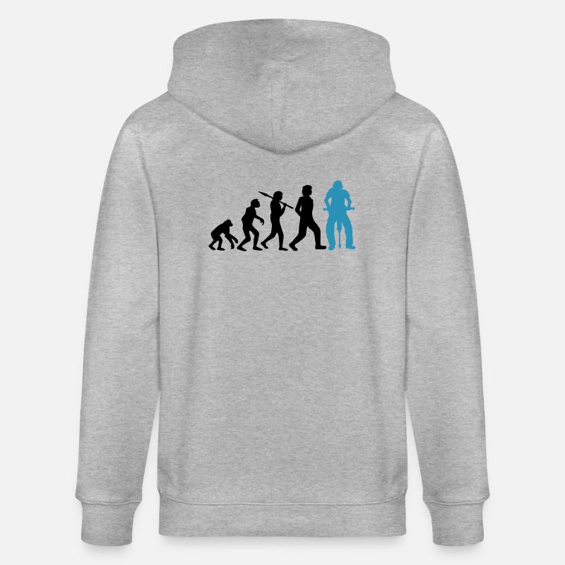 Logo Evolution Marteau-piqueur - Veste à capuche bio CULTIVATOR Stanley/Stella Unisexe - gris chiné