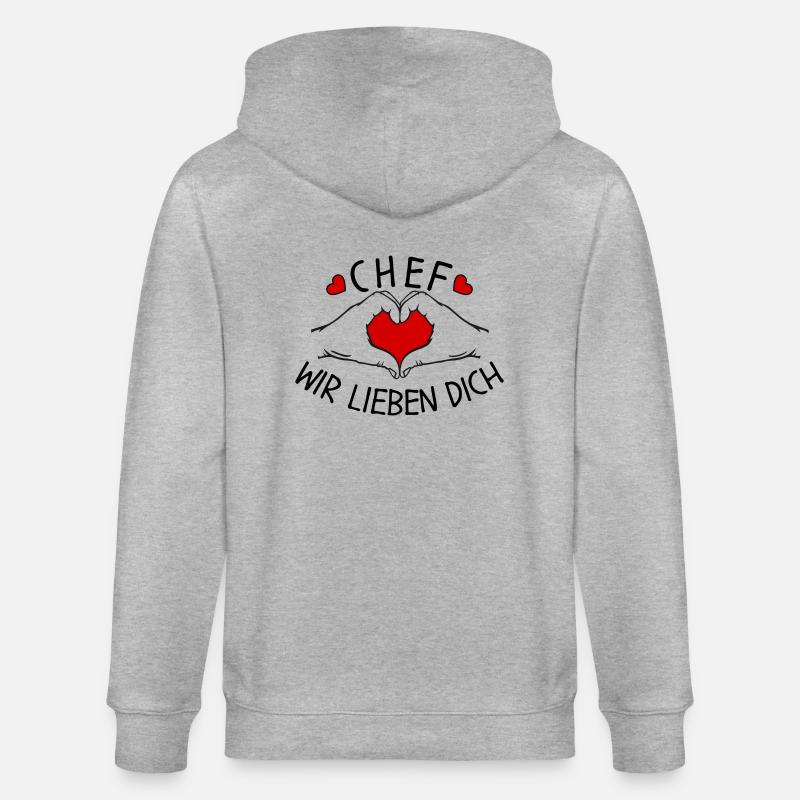 Chef wir liebe Dich - Stanley/Stella Unisex Bio-Kapuzenjacke CULTIVATOR  - Grau meliert
