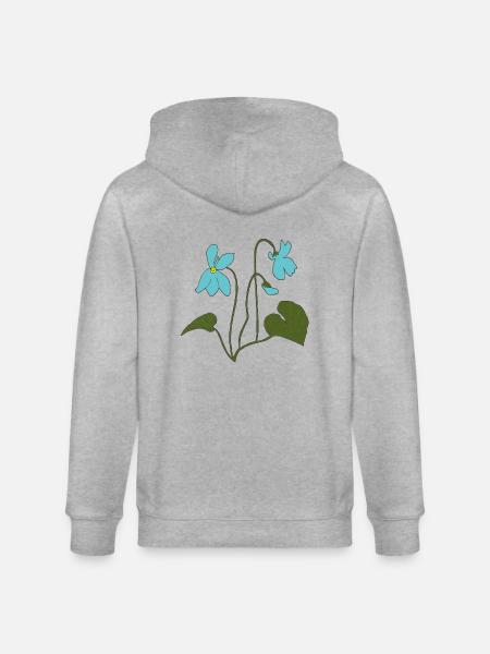 veilchen türkis - Stanley/Stella Unisex Bio-Kapuzenjacke CULTIVATOR - Grau meliert