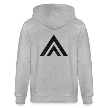 Geometrische Berge - Stanley/Stella Unisex Bio-Kapuzenjacke CULTIVATOR  - Grau meliert - Hinten - Luana (180cm)