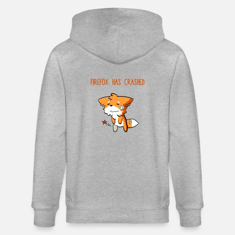 Firefox has crashed funny - Stanley/Stella Unisex Bio-Kapuzenjacke CULTIVATOR  - Grau meliert