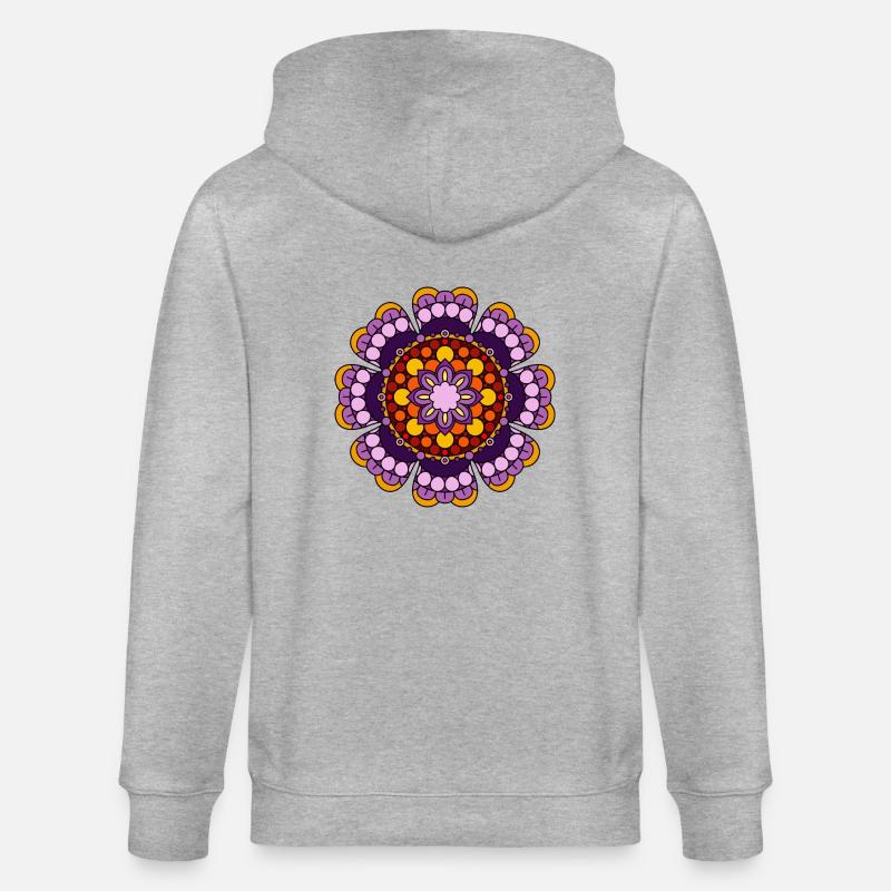 Art de la méditation Mandala - Veste à capuche bio CULTIVATOR Stanley/Stella Unisexe - gris chiné