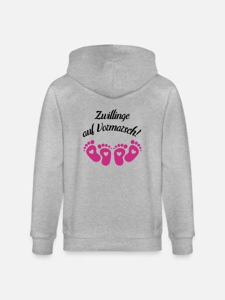 zwillinge auf vormarsch - Stanley/Stella Unisex Bio-Kapuzenjacke CULTIVATOR - Grau meliert