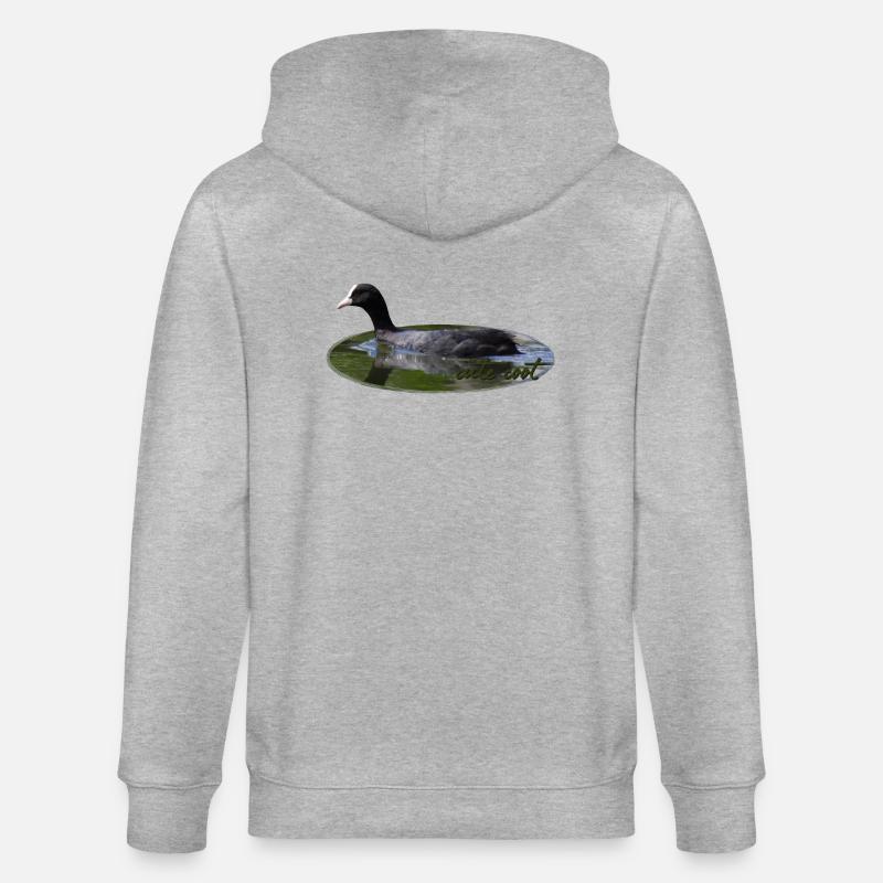 Blässhuhn Wasservogel Vogel - Stanley/Stella Unisex Bio-Kapuzenjacke CULTIVATOR  - Grau meliert