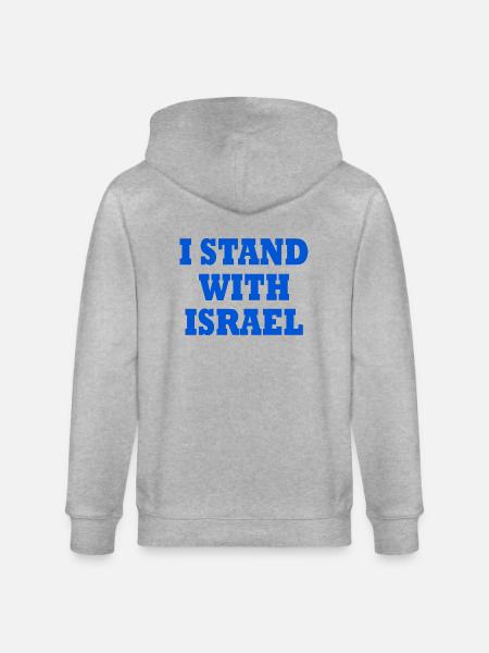 I Stand with israel - Stanley/Stella økologisk unisex-hættejakke CULTIVATOR - grå meleret