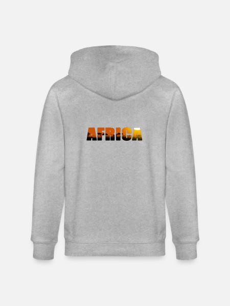 Africa Landscape Lettering - Stanley/Stella Unisex Bio-Kapuzenjacke CULTIVATOR - Grau meliert