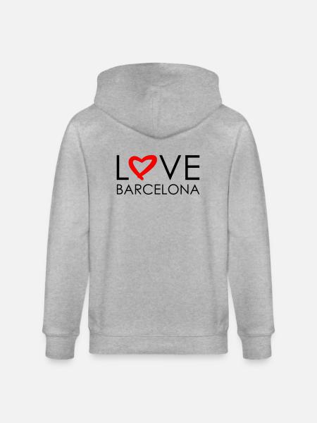 love barcelona - Stanley/Stella CULTIVATOR Unisex Organic Hooded Jacket - heather grey