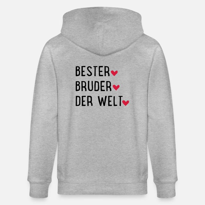 Bester Bruder der Welt - Stanley/Stella Unisex Bio-Kapuzenjacke CULTIVATOR  - Grau meliert
