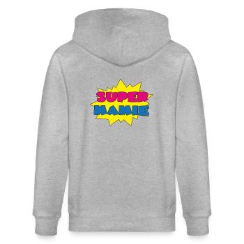 Super mamie - Stanley/Stella Unisex Bio-Kapuzenjacke CULTIVATOR  - Grau meliert - Hinten - Luana (180cm)