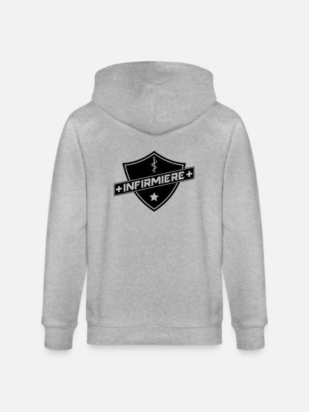 blason infirmiere - Veste à capuche bio CULTIVATOR Stanley/Stella Unisexe - gris chiné