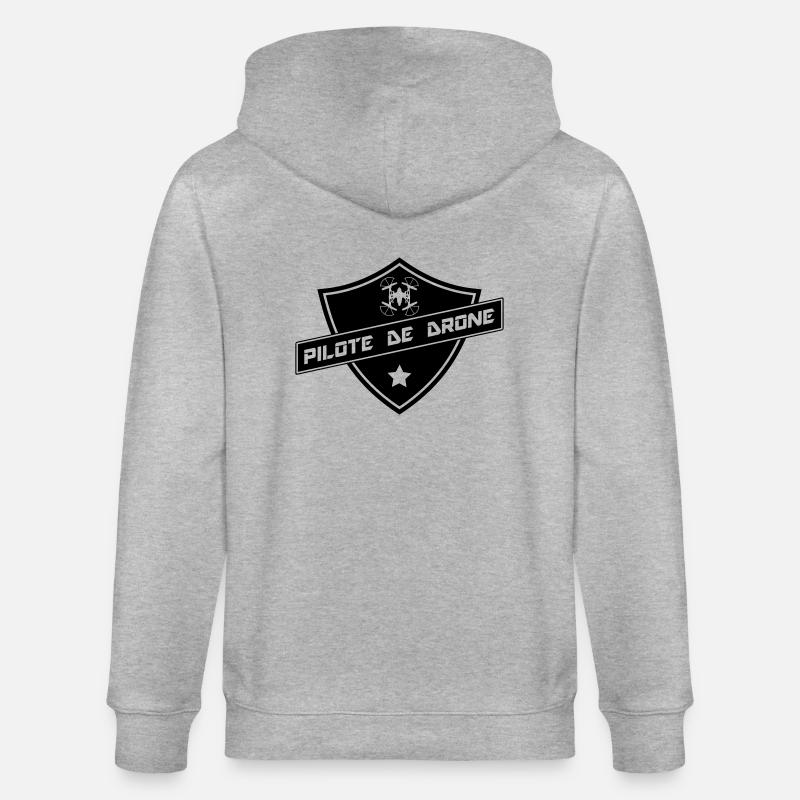 blason pilote de drone - Stanley/Stella Unisex Bio-Kapuzenjacke CULTIVATOR  - Grau meliert