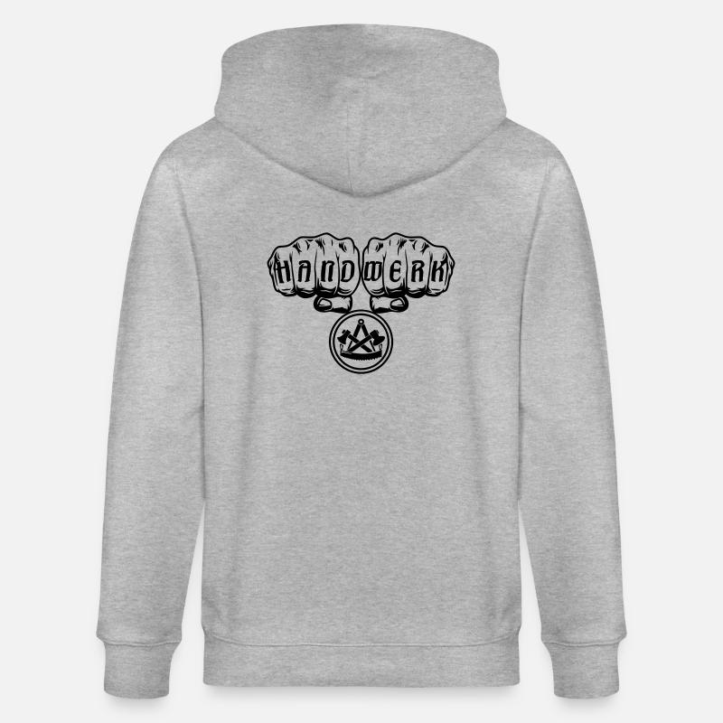 Zimmermann Faust Handwerk Beruf - Stanley/Stella Unisex Bio-Kapuzenjacke CULTIVATOR - Grau meliert