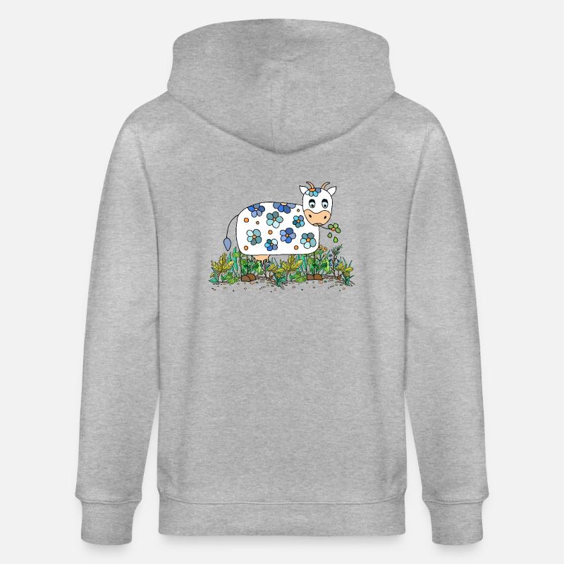 Kuh - Stanley/Stella Unisex Bio-Kapuzenjacke CULTIVATOR  - Grau meliert