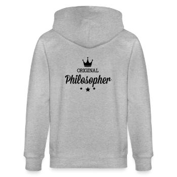 Original 3 étoiles luxe philosophe - Veste à capuche bio CULTIVATOR Stanley/Stella Unisexe - gris chiné - Dos - Luana (180cm)