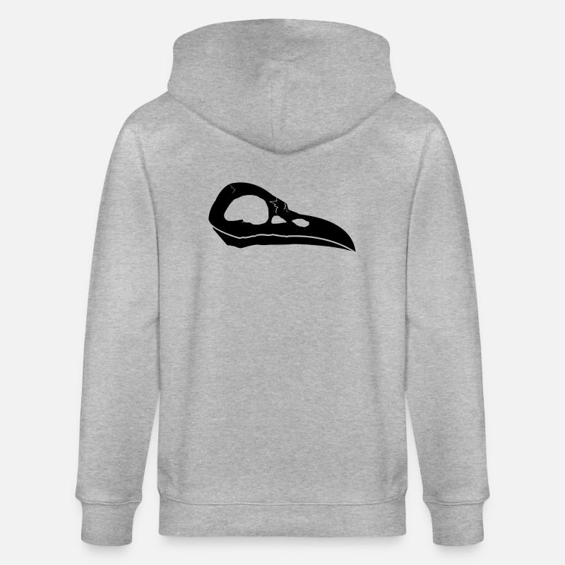 Rabenschädel | Crow Skull - Stanley/Stella Unisex Bio-Kapuzenjacke CULTIVATOR  - Grau meliert