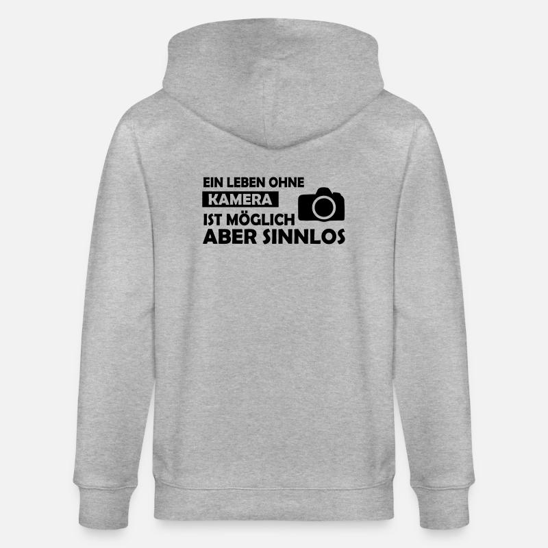 ein leben ohne kamera - Stanley/Stella Unisex Bio-Kapuzenjacke CULTIVATOR  - Grau meliert