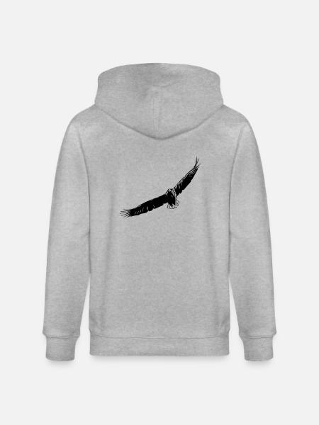 Flying eagle - Stanley/Stella CULTIVATOR  Unisex Organic Hooded Jacket - heather grey