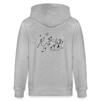 Abstrakte Kunst - Stanley/Stella Unisex Bio-Kapuzenjacke CULTIVATOR  - Grau meliert - Hinten - Luana (180cm)
