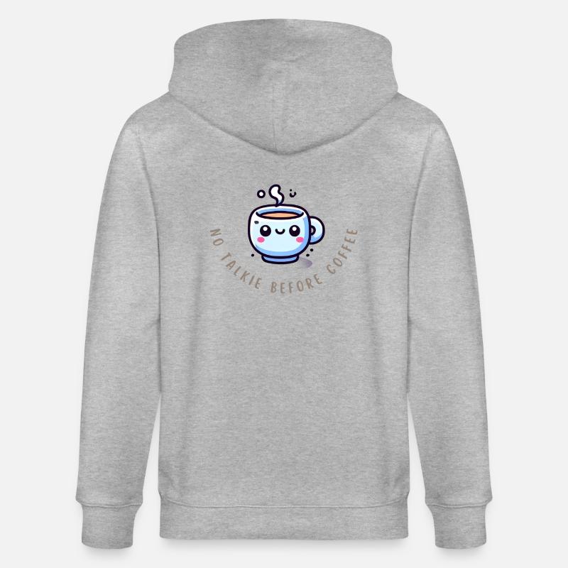 Coffee First – Chemise Funny Coffee - Veste à capuche bio CULTIVATOR Stanley/Stella Unisexe - gris chiné