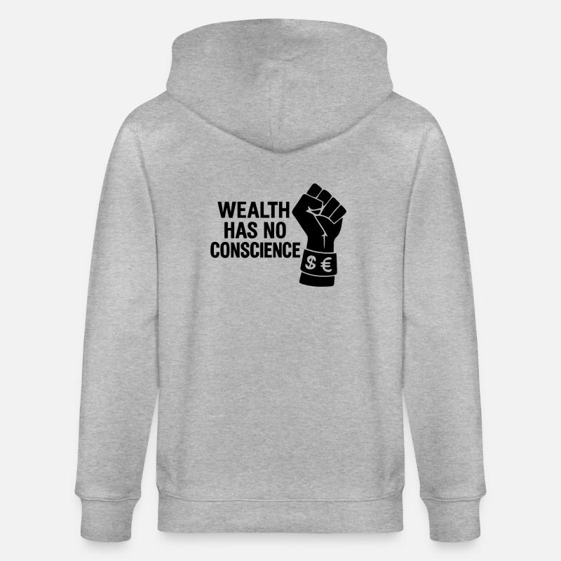Wealth has no conscience - Stanley/Stella Unisex Bio-Kapuzenjacke CULTIVATOR  - Grau meliert