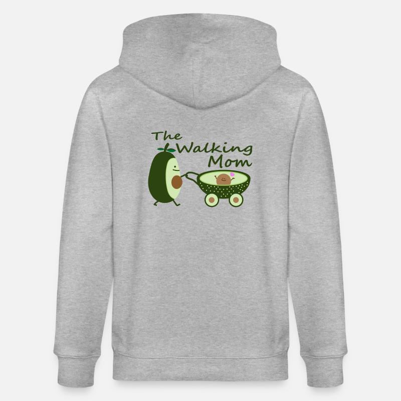 Avocado als Walking Mom - Stanley/Stella Unisex Bio-Kapuzenjacke CULTIVATOR - Grau meliert