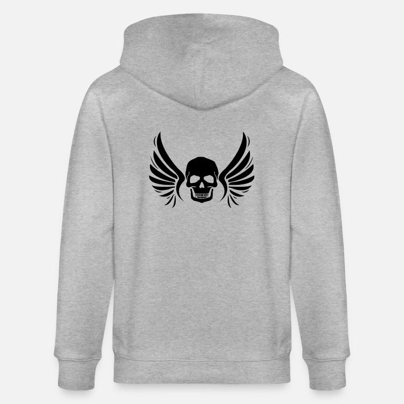 fly_skull_01 - Stanley/Stella Unisex Bio-Kapuzenjacke CULTIVATOR  - Grau meliert