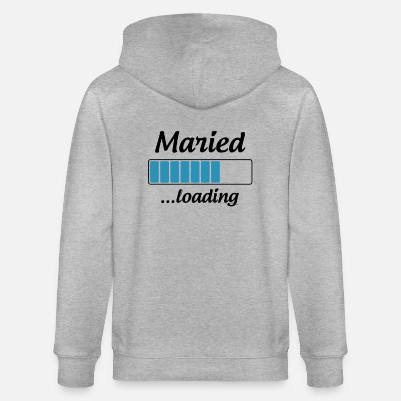 Maried ...loading - Wedding - Stanley/Stella Unisex Bio-Kapuzenjacke CULTIVATOR  - Grau meliert