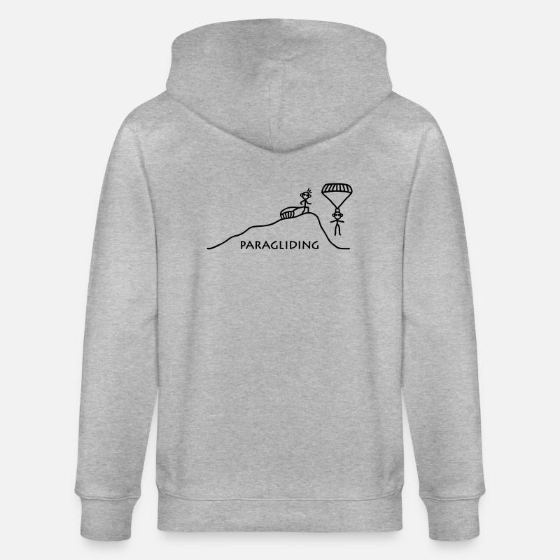 Paragliding vom Berg - Stanley/Stella Unisex Bio-Kapuzenjacke CULTIVATOR  - Grau meliert
