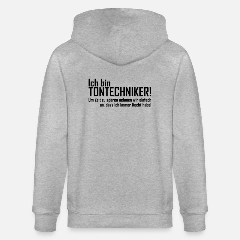 ich bin tontechniker - Stanley/Stella Unisex Bio-Kapuzenjacke CULTIVATOR  - Grau meliert