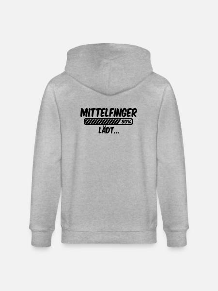 Mittelfinger lädt - Stanley/Stella Unisex Bio-Kapuzenjacke CULTIVATOR - Grau meliert