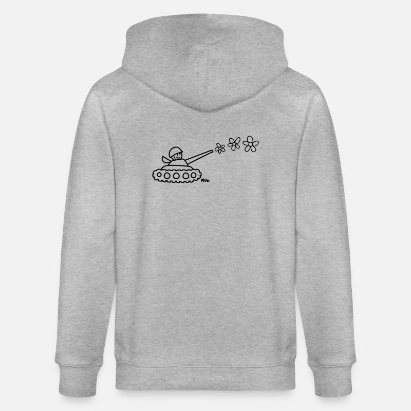 Panzer mit Blumen - Veste à capuche bio CULTIVATOR Stanley/Stella Unisexe - gris chiné