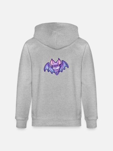 kleine Fledermaus Tobi - Stanley/Stella Unisex Bio-Kapuzenjacke CULTIVATOR  - Grau meliert