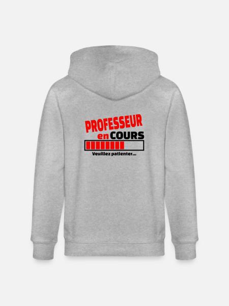 professeur en cours - Veste à capuche bio CULTIVATOR Stanley/Stella Unisexe - gris chiné