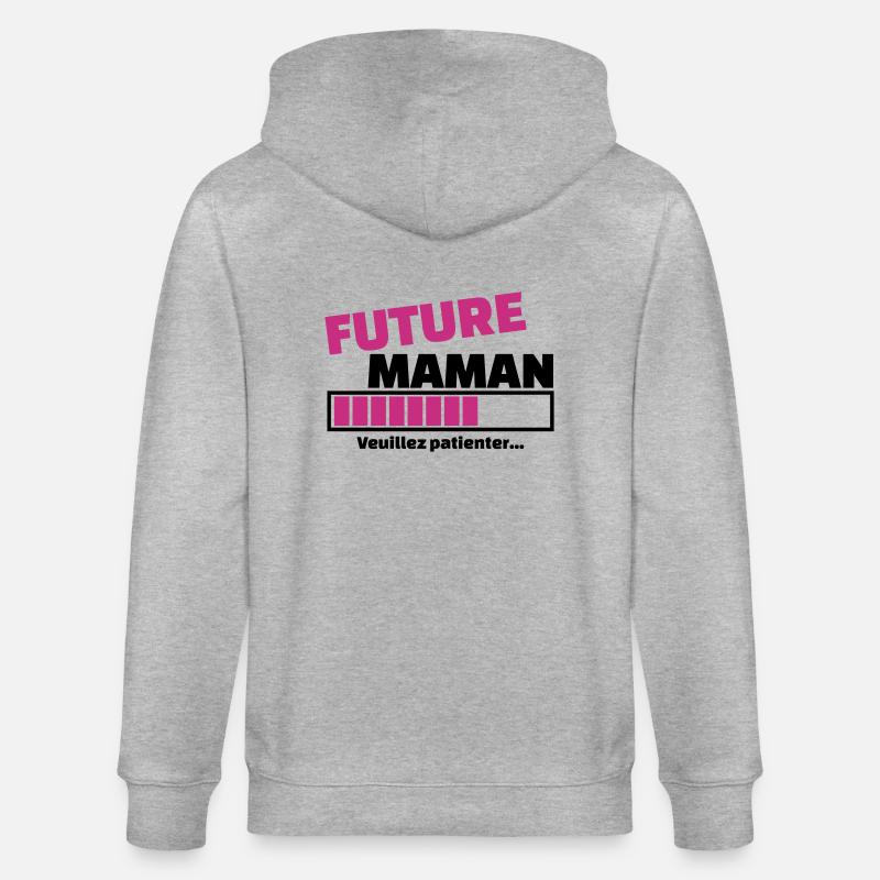 future maman veuillez patienter - Veste à capuche bio CULTIVATOR Stanley/Stella Unisexe - gris chiné