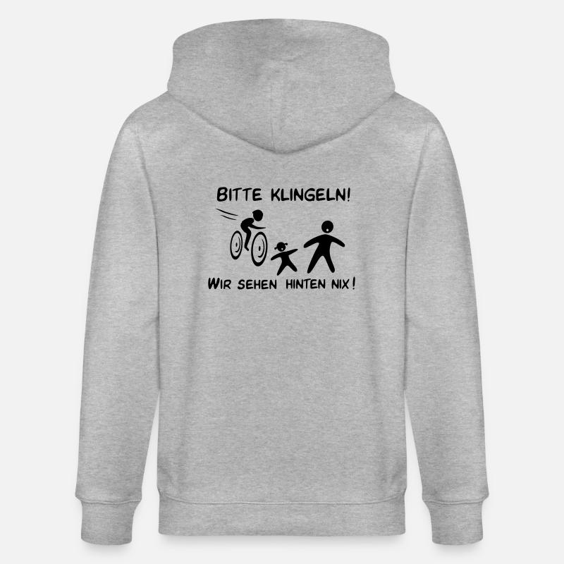 Bitte klingeln! Radfahrer-Kind - Stanley/Stella Unisex Bio-Kapuzenjacke CULTIVATOR  - Grau meliert