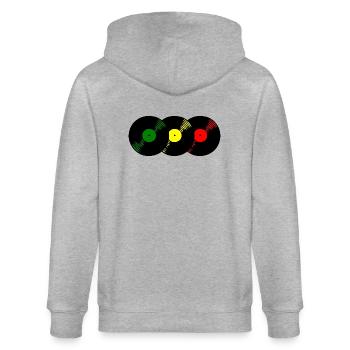 Reggae records - Veste à capuche bio CULTIVATOR Stanley/Stella Unisexe - gris chiné - Dos - Luana (180cm)