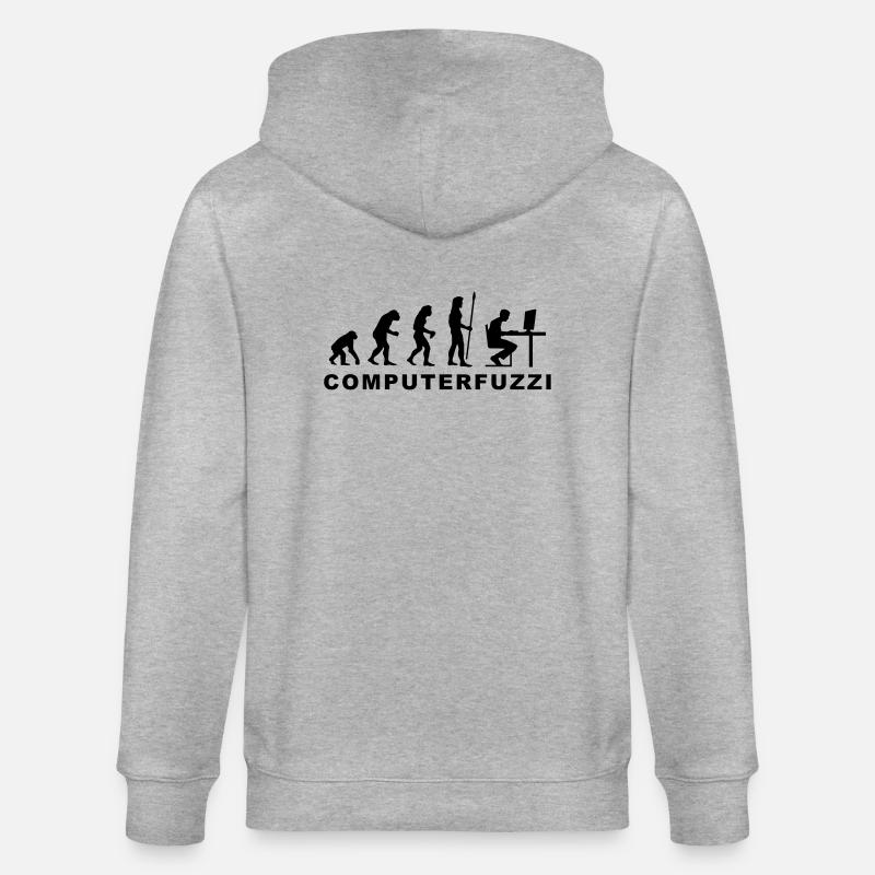 evolution_computerfuzzi - Stanley/Stella CULTIVATOR  Unisex Organic Hooded Jacket - heather grey