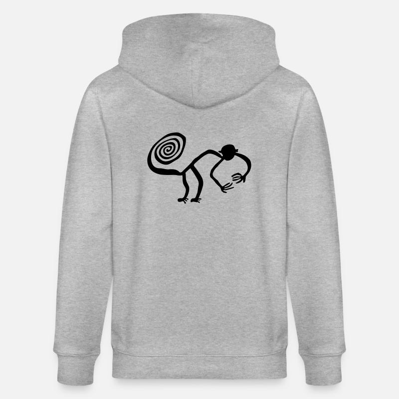 Nazca Monkey - Veste à capuche bio CULTIVATOR Stanley/Stella Unisexe - gris chiné