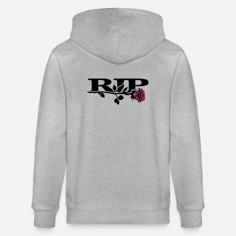 rip_mit_rose_2_2c - Stanley/Stella Unisex Bio-Kapuzenjacke CULTIVATOR  - Grau meliert