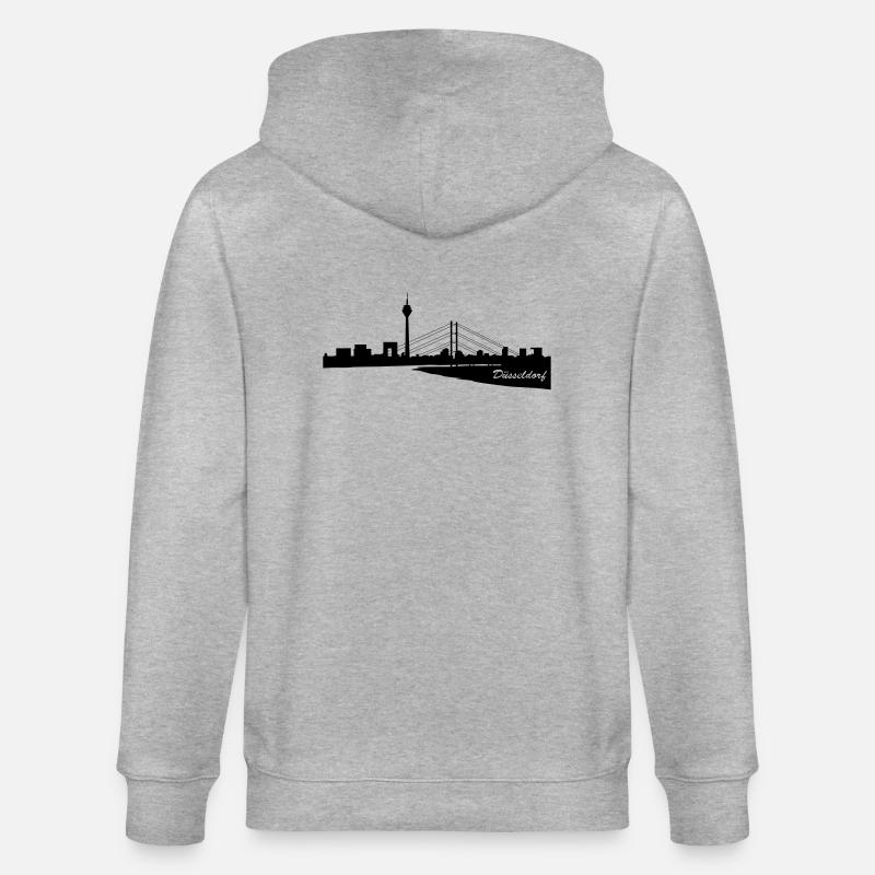 Düsseldorf Skyline 2 - Stanley/Stella Unisex Bio-Kapuzenjacke CULTIVATOR  - Grau meliert
