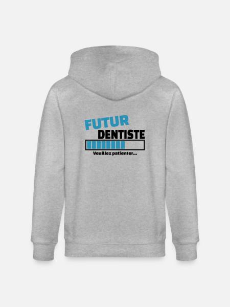 futur dentiste - Veste à capuche bio CULTIVATOR Stanley/Stella Unisexe - gris chiné