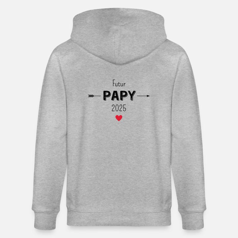 Futur papy 2025 - Veste à capuche bio CULTIVATOR Stanley/Stella Unisexe - gris chiné