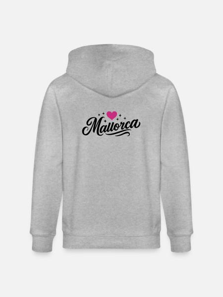 Mallorca Heart - Stanley/Stella CULTIVATOR  Unisex Organic Hooded Jacket - heather grey