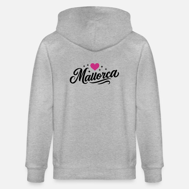 Mallorca Herz - Stanley/Stella Unisex Bio-Kapuzenjacke CULTIVATOR  - Grau meliert