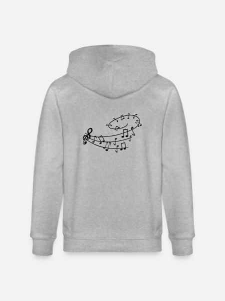musik_noten1 - Veste à capuche bio CULTIVATOR Stanley/Stella Unisexe - gris chiné