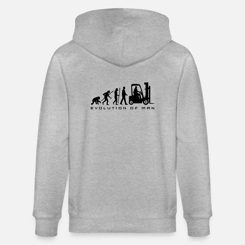 evolution_gabelstapler_122013_a_1c - Stanley/Stella Unisex Bio-Kapuzenjacke CULTIVATOR  - Grau meliert