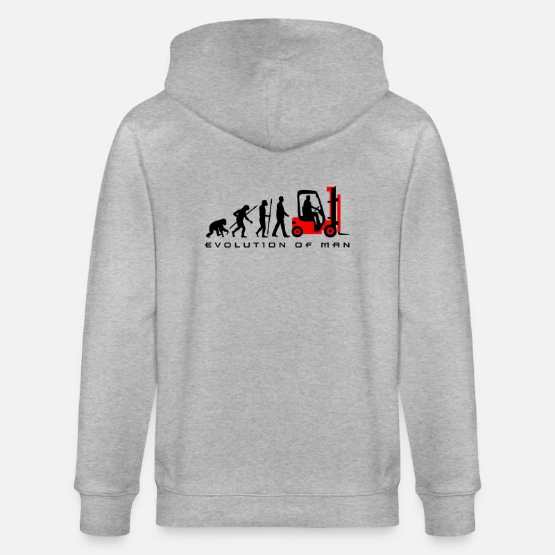evolution_gabelstapler_122013_a_2c - Stanley/Stella Unisex Bio-Kapuzenjacke CULTIVATOR  - Grau meliert