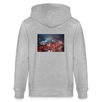Rising snowstorm - Stanley/Stella Unisex Bio-Kapuzenjacke CULTIVATOR  - Grau meliert - Hinten - Luana (180cm)