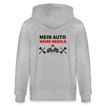 Auto - Stanley/Stella Unisex Bio-Kapuzenjacke CULTIVATOR  - Grau meliert - Hinten - Luana (180cm)